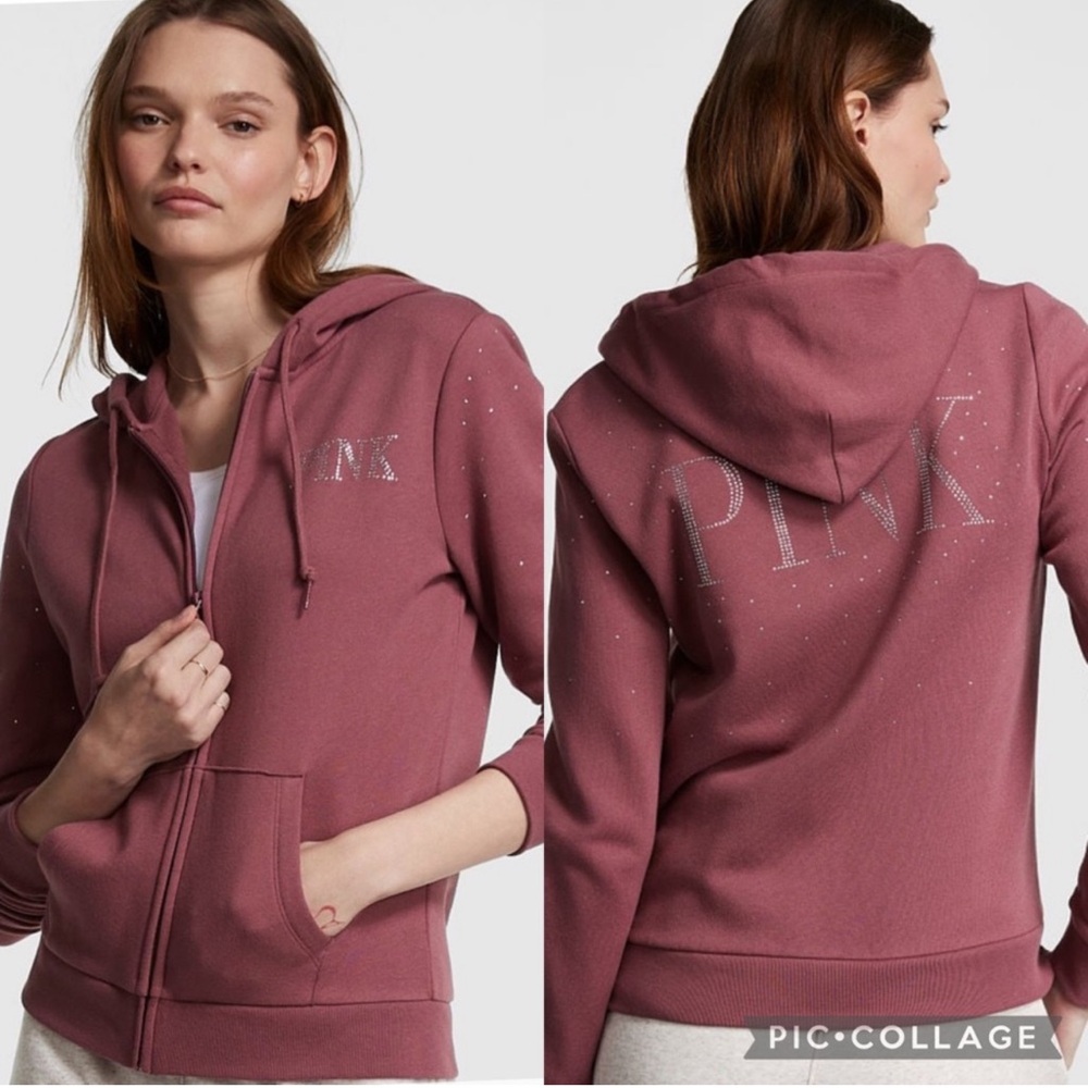 PINK FLEECE ZIP-UP EVERYDAY HOODIE